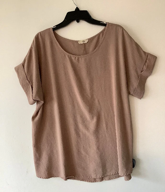 Crazy Deals Top Short Sleeve By Entro In Tan, Size: Xl