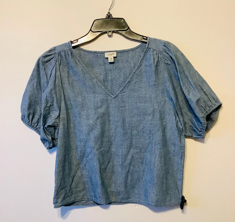 Crazy Deals Top Short Sleeve By J. Crew In Blue Denim, Size: Mp