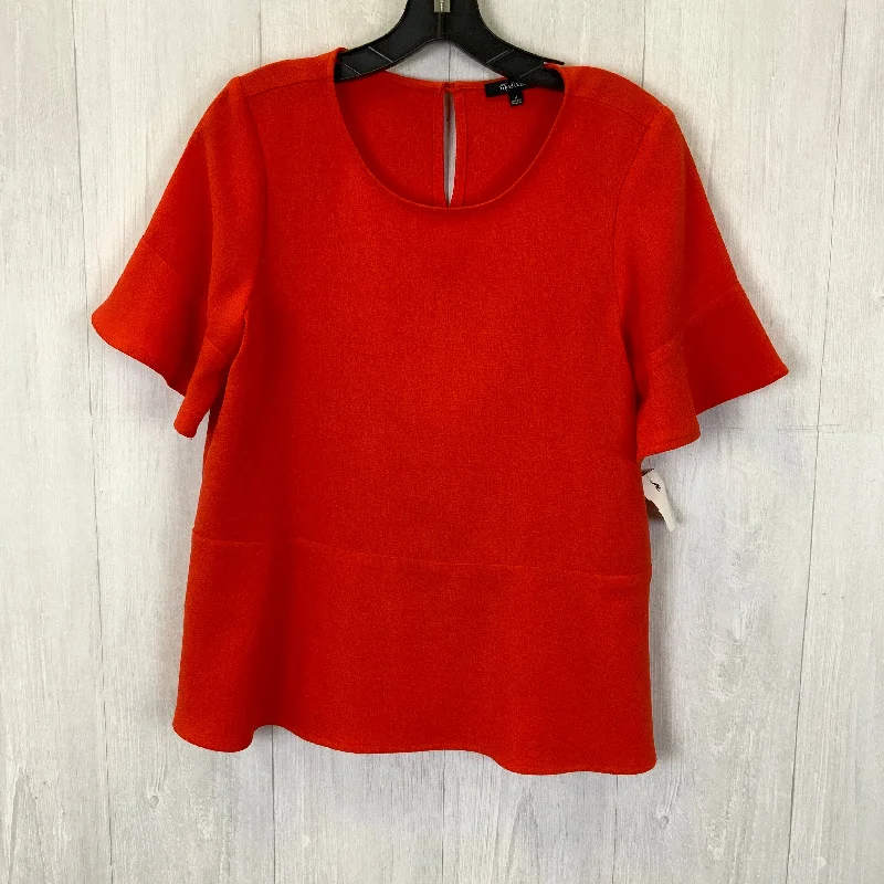 Exclusive Preview Top Short Sleeve By MADEWELL In Orange, Size: M