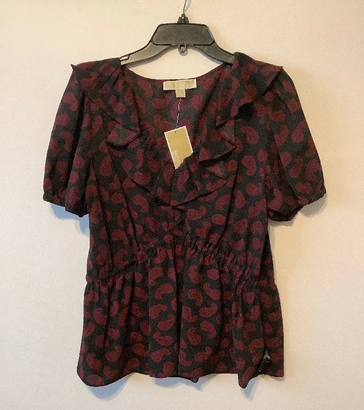 Deal Dash Top Short Sleeve By Michael Kors In Black, Size: L