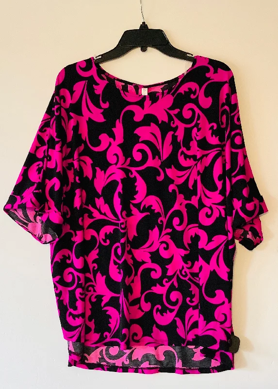 Steals and Deals Top Short Sleeve By Scarlett In Black & Purple, Size: Xl
