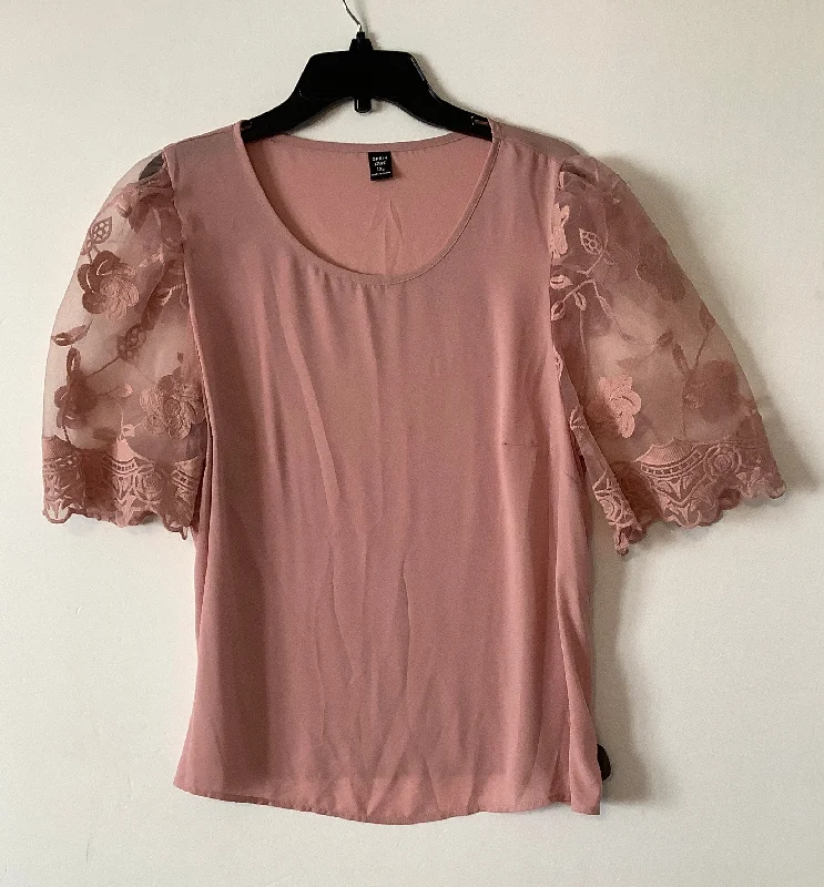 Markdowns Top Short Sleeve By Shein In Pink, Size: Xl