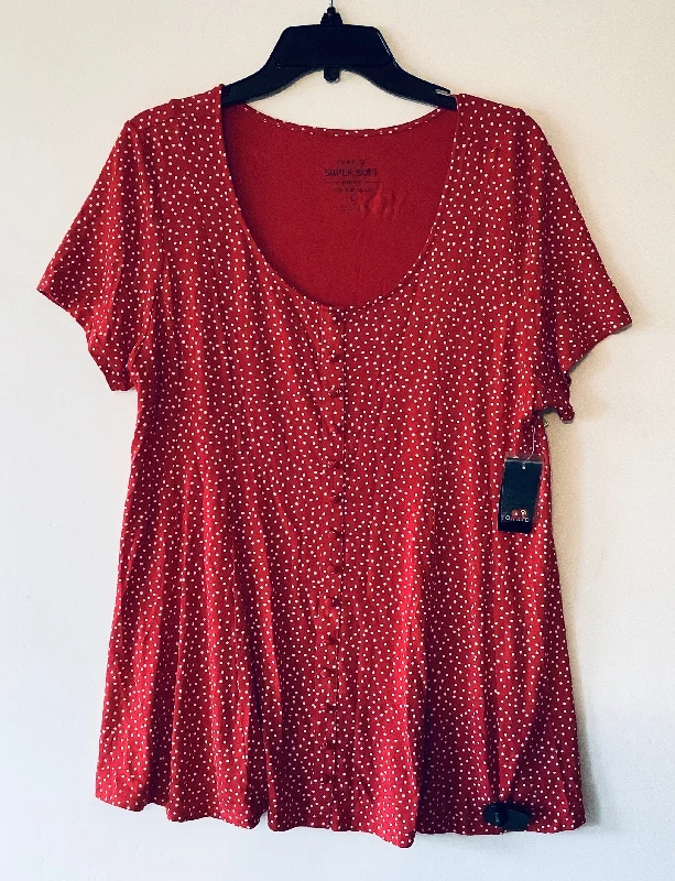 The Best Prices Top Short Sleeve By Torrid In Red, Size: 1x