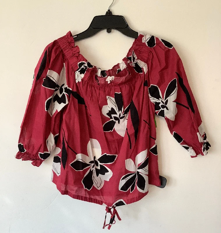 Best Bargains Top Short Sleeve By Who What Wear In Red, Size: M