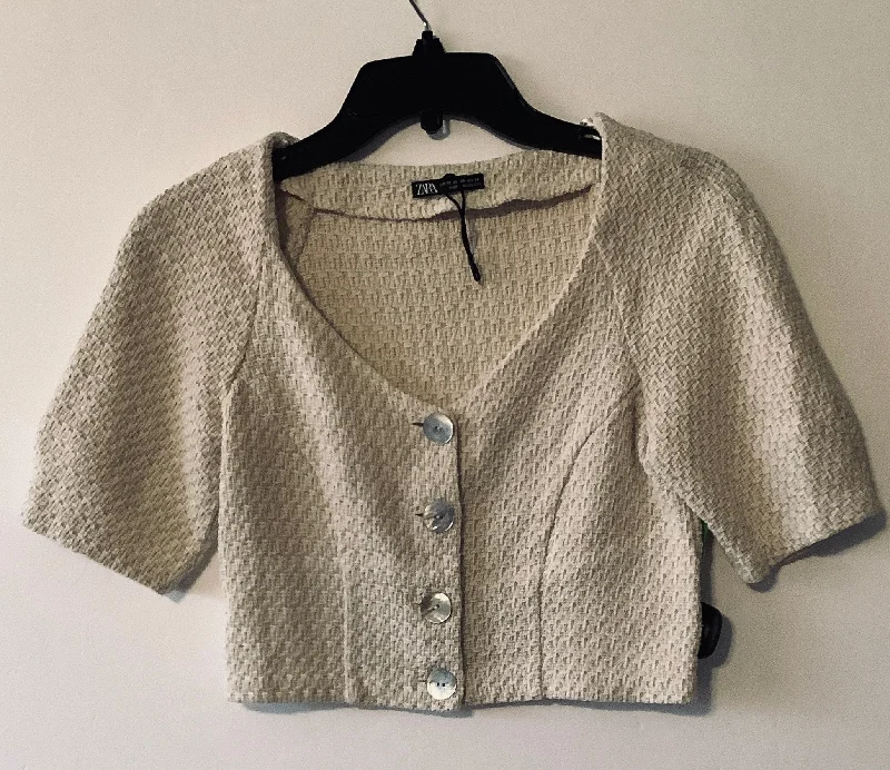 Super Sale Top Short Sleeve By Zara In Tan, Size: Xs