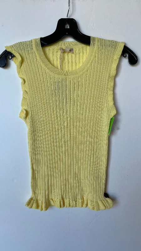 Savings Bonanza Top Sleeveless By Hem & Thread In Yellow, Size: L