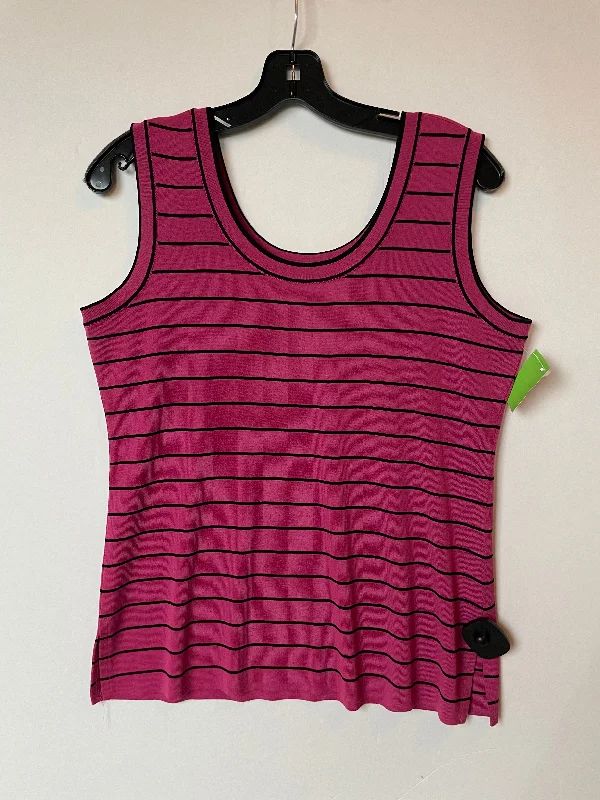 Price Rollback Top Sleeveless By Misook In Striped Pattern, Size: M