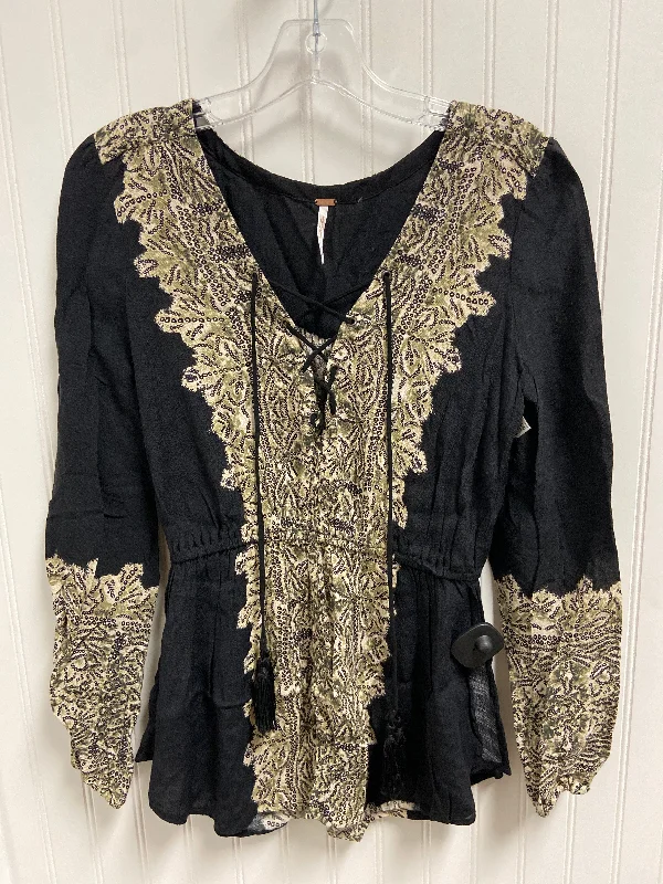 Year-End Sale Tunic Long Sleeve By Free People In Black, Size: Xs