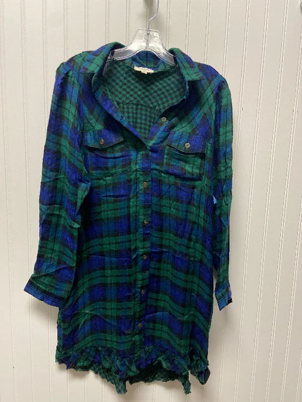 Limited Quantity Tunic Long Sleeve By Umgee In Blue & Green, Size: S