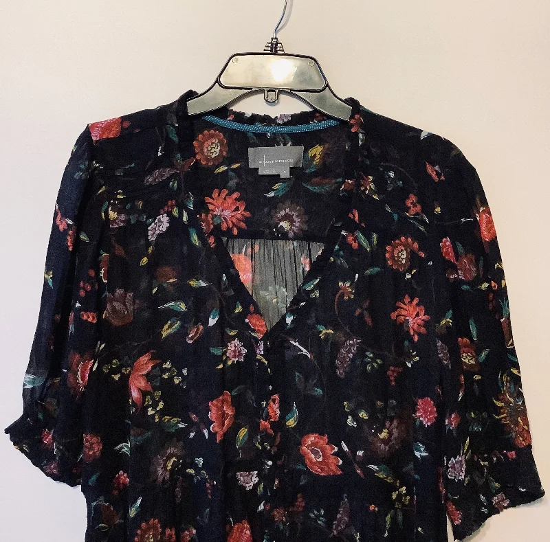 Grand Opening Sale Tunic Short Sleeve By Anthropologie In Navy, Size: Xl