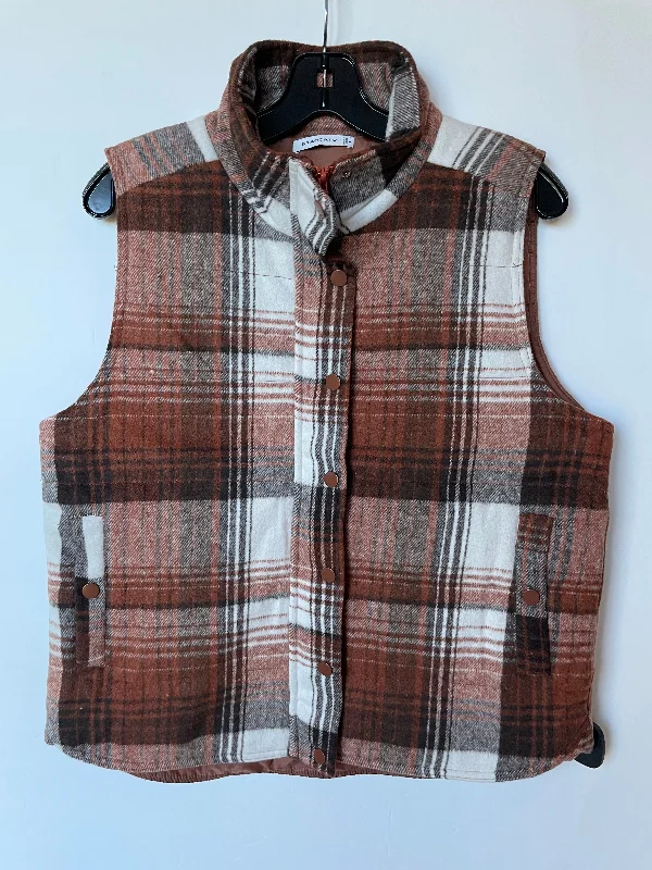 New Deals Vest Fleece By Staccato In Plaid Pattern, Size: L