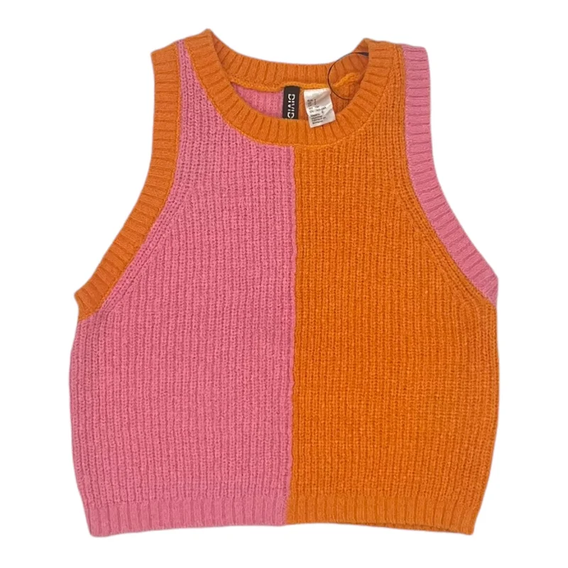 Extra Savings Vest Sweater By Divided In Orange & Pink, Size:S