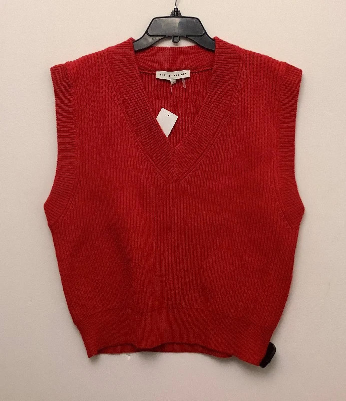 Bonus Savings Vest Sweater By English Factory In Red, Size: L