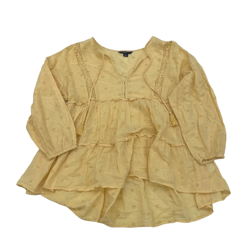 Season Finale Sale YELLOW TOP LS by AMERICAN EAGLE Size:XS