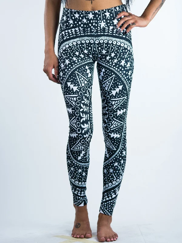Early Bird Discount Black Mandala Forest Leggings