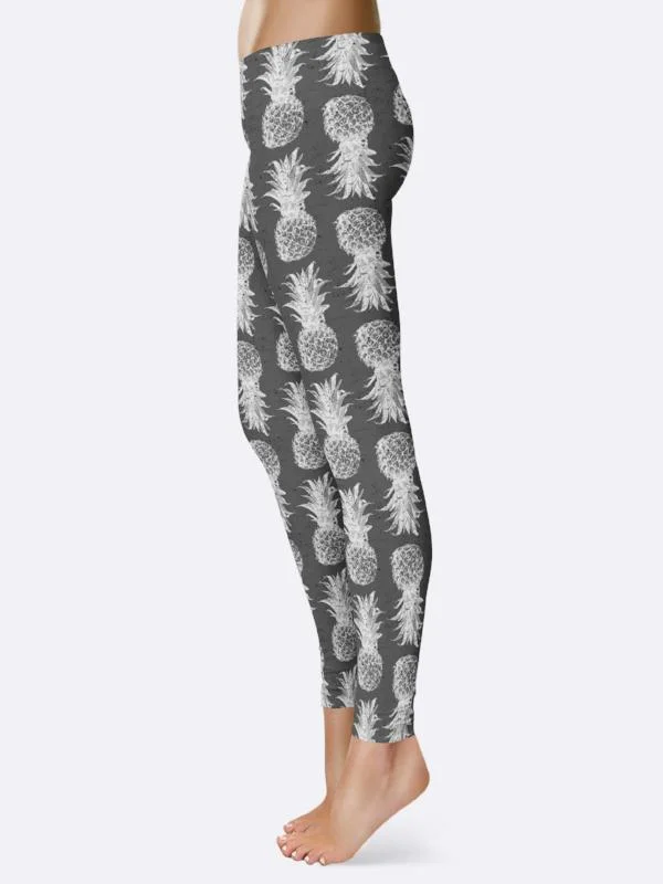 Limited Time Discount Black and White Pineapple Tights