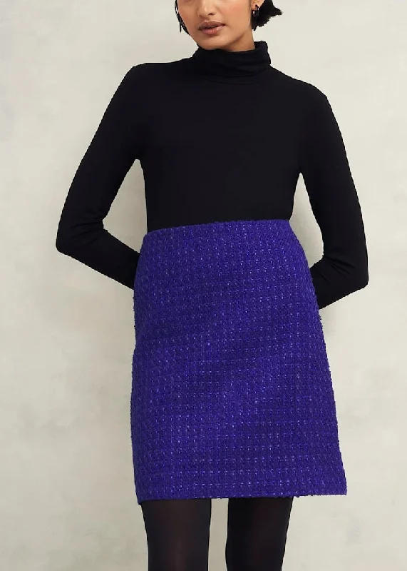 Instant Savings Khloe Tweed Skirt 0224/7684/6623l00 Cobalt