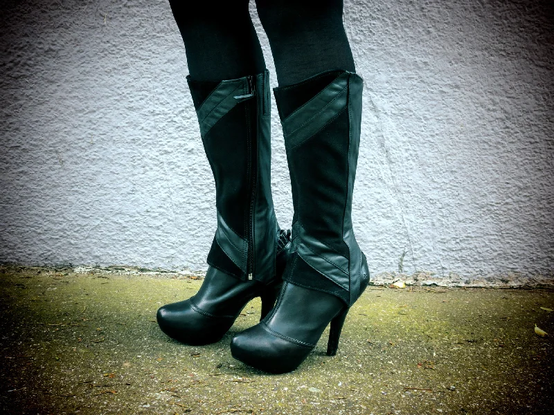 Flash Sale Leather and Suede Chevron Spats