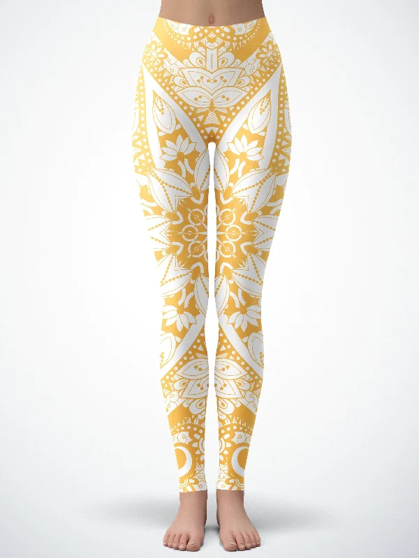 Today’s Special Neon-Orange Lotus Mandala Tights