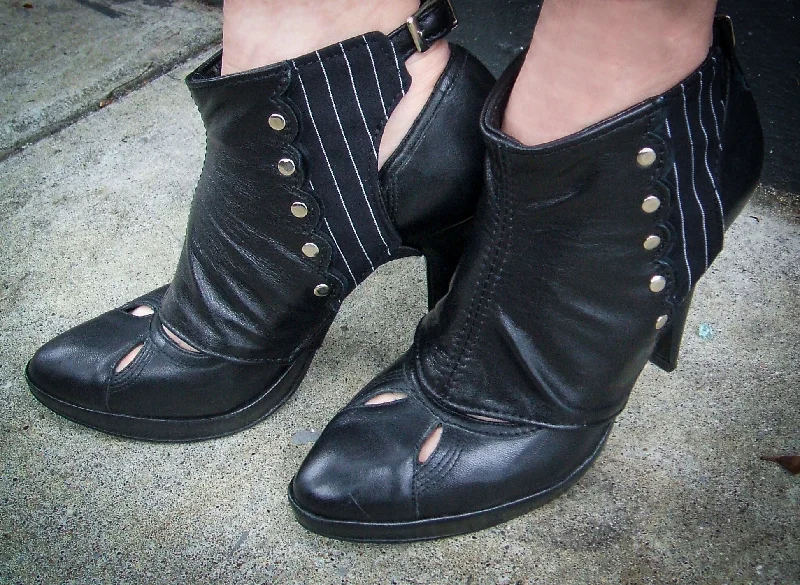 Epic Deals Leather Spats with Scallop Detail and Studs | Lisette