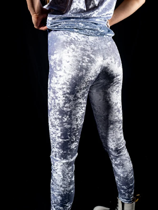 Shop and Save Silver Crushed Velvet Tights